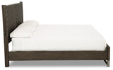 Arkenton King Panel Bed with Mirrored Dresser in Grayish Brown from Ashley Furniture - Luna Furniture