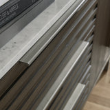 Arkenton King Panel Bed with Mirrored Dresser in Grayish Brown from Ashley Furniture - Luna Furniture