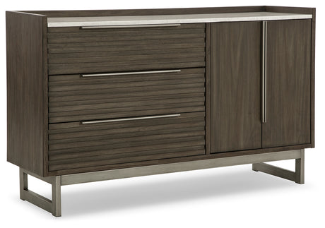 Arkenton Queen Panel Bed with Dresser in Grayish Brown from Ashley - Luna Furniture