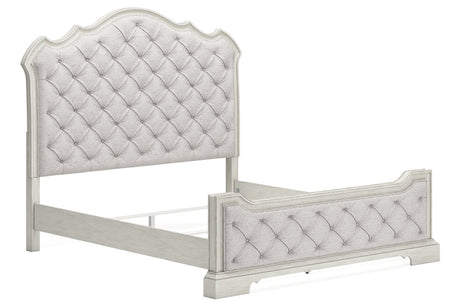 Arlendyne Antique White California King Upholstered Panel Bed from Ashley - Luna Furniture