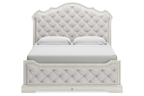 Arlendyne Antique White California King Upholstered Panel Bed from Ashley - Luna Furniture