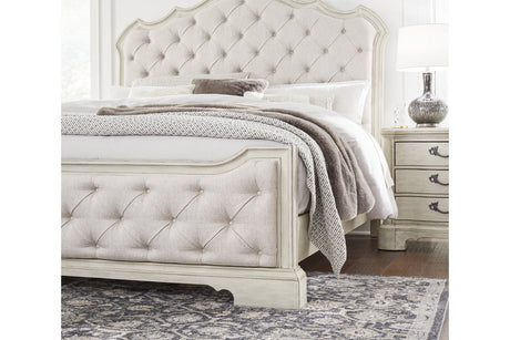 Arlendyne Antique White California King Upholstered Panel Bed from Ashley - Luna Furniture