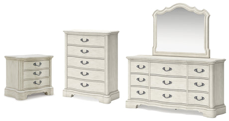 Arlendyne Antique White Dresser, Mirror, Chest and Nightstand from Ashley - Luna Furniture