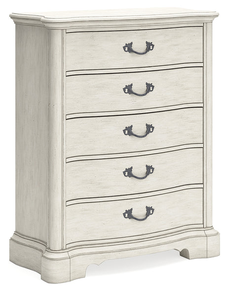Arlendyne Antique White Dresser, Mirror, Chest and Nightstand from Ashley - Luna Furniture