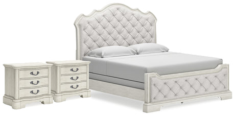 Arlendyne King Panel Bed and 2 Nightstands from Ashley - Luna Furniture