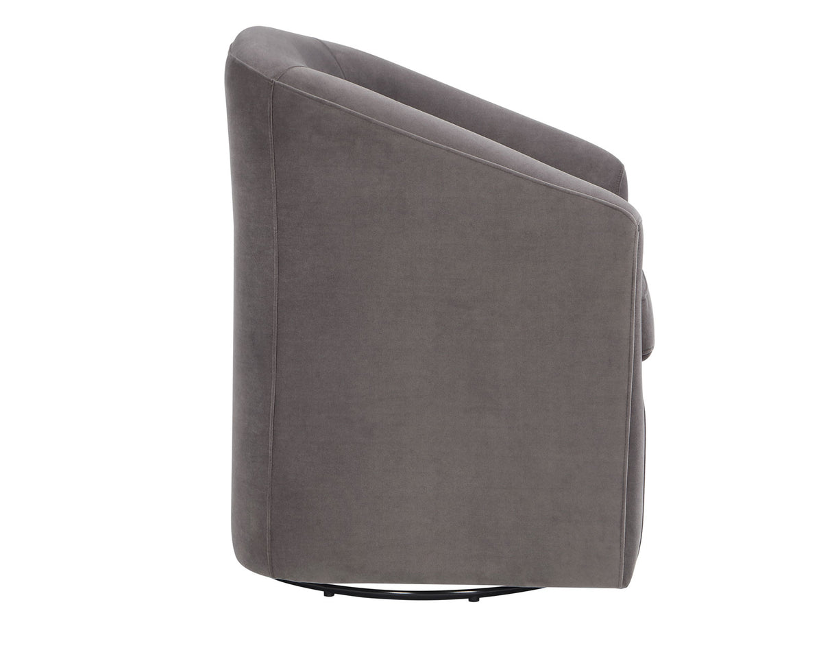 Arlo Fog Velvet Upholstered Swivel Barrel Chair from Steve Silver - Luna Furniture