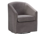 Arlo Fog Velvet Upholstered Swivel Barrel Chair from Steve Silver - Luna Furniture