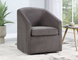 Arlo Fog Velvet Upholstered Swivel Barrel Chair from Steve Silver - Luna Furniture