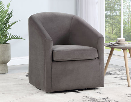 Arlo Fog Velvet Upholstered Swivel Barrel Chair from Steve Silver - Luna Furniture