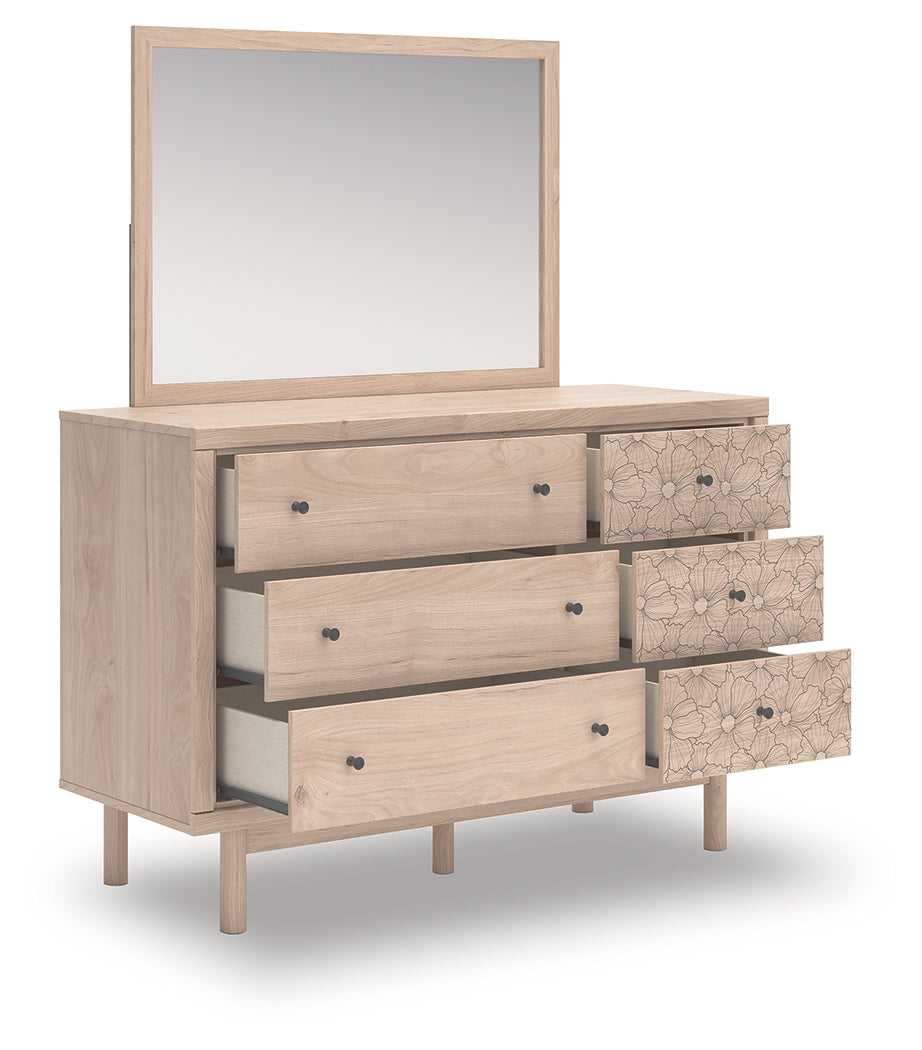 Arloster Tan Dresser and Mirror from Ashley - Luna Furniture