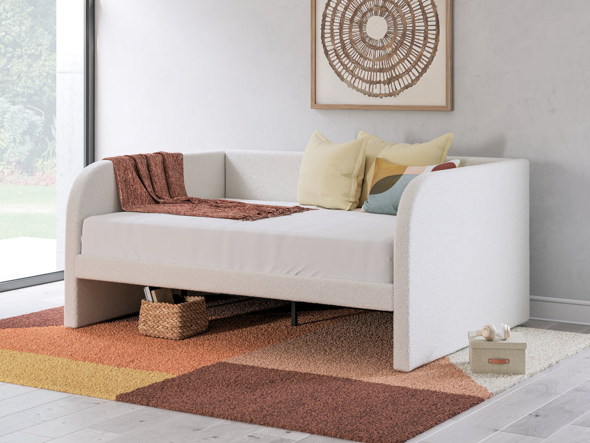 Arloster Tan/White Full Upholstered Day Bed from Ashley - Luna Furniture