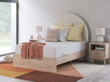 Arloster Tan/White Full Upholstered Platform Bed from Ashley - Luna Furniture