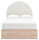 Arloster Tan/White Full Upholstered Platform Bed from Ashley - Luna Furniture