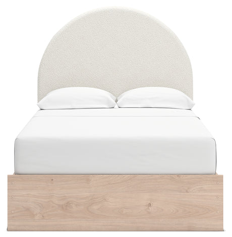 Arloster Tan/White Full Upholstered Platform Bed from Ashley - Luna Furniture