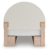 Arloster Tan/White Full Upholstered Platform Bed with Storage from Ashley - Luna Furniture