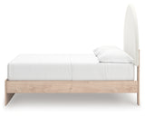 Arloster Tan/White Full Upholstered Platform Bed with Storage from Ashley - Luna Furniture