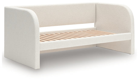 Arloster Tan/White Twin Upholstered Day Bed from Ashley - Luna Furniture