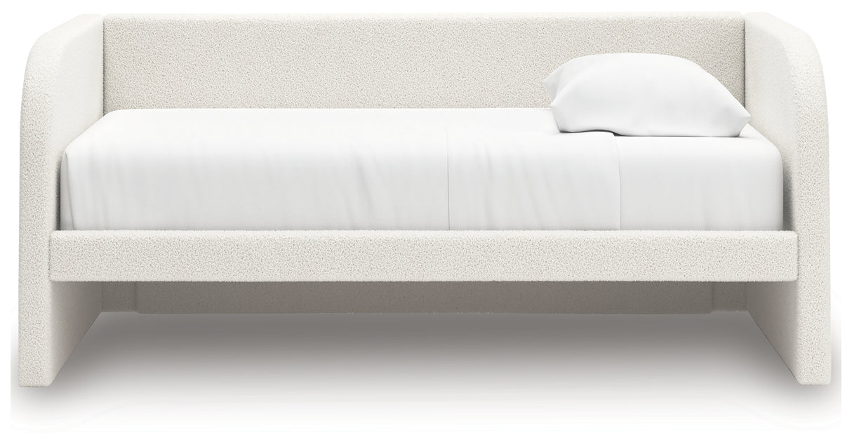 Arloster Tan/White Twin Upholstered Day Bed from Ashley - Luna Furniture