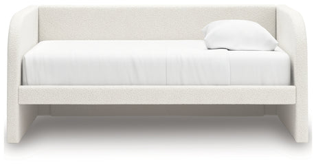 Arloster Tan/White Twin Upholstered Day Bed from Ashley - Luna Furniture