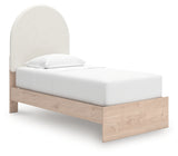 Arloster Tan/White Twin Upholstered Platform Bed from Ashley - Luna Furniture