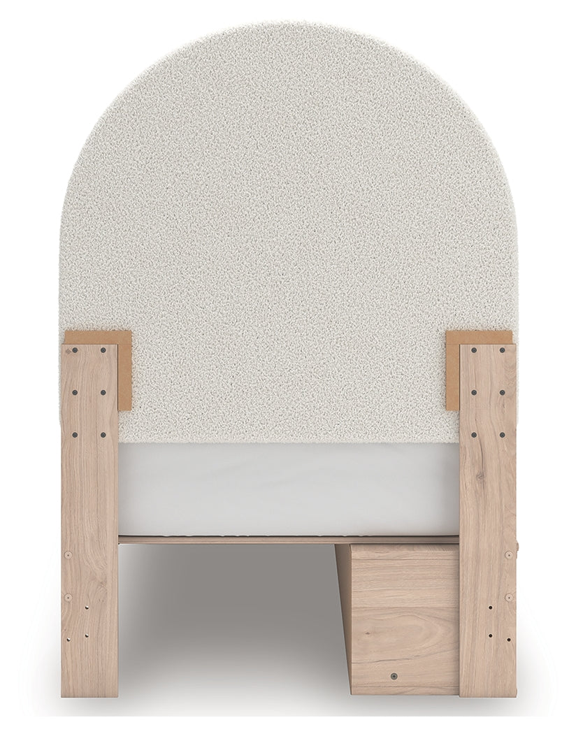 Arloster Tan/White Twin Upholstered Storage Bed with 2 Drawers from Ashley - Luna Furniture