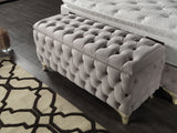 Armada Queen Storage Bed With Headboard in Cream from Furnia - Luna Furniture