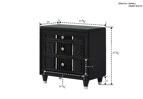 Armany Black Nightstand from Crown Mark - Luna Furniture