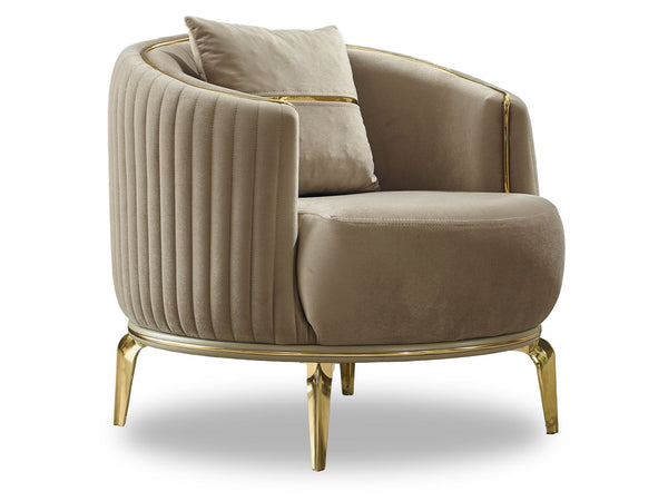 Armoni Chair With Gold Legs in Beige