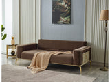 Armoni Brown Convertible Sofa with Gold Legs from Furnia - Luna Furniture