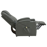 Armstrong Gray Upholstered Power Lift Massage Recliner from Coaster - Luna Furniture