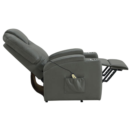 Armstrong Gray Upholstered Power Lift Massage Recliner from Coaster - Luna Furniture