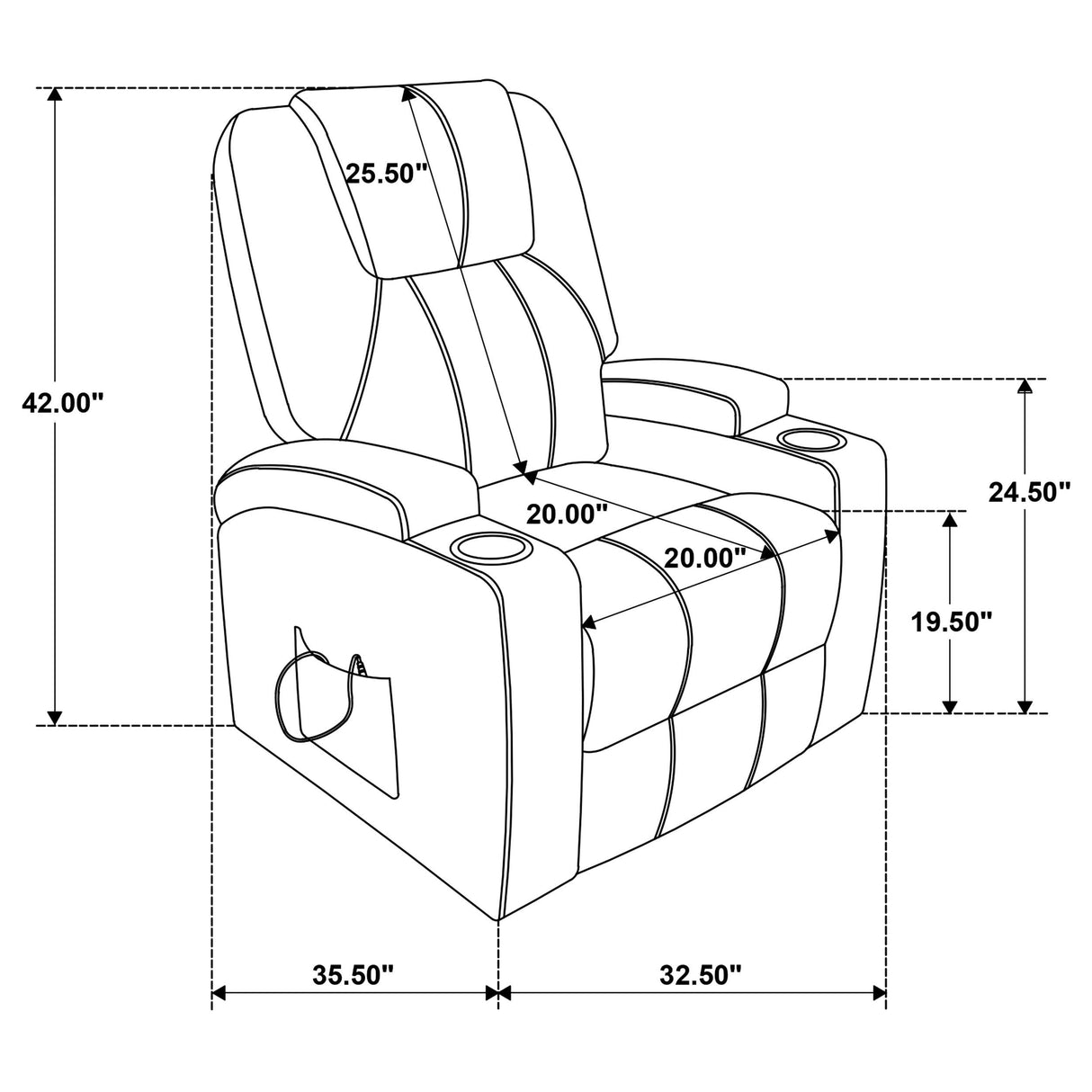 Armstrong Gray Upholstered Power Lift Massage Recliner from Coaster - Luna Furniture
