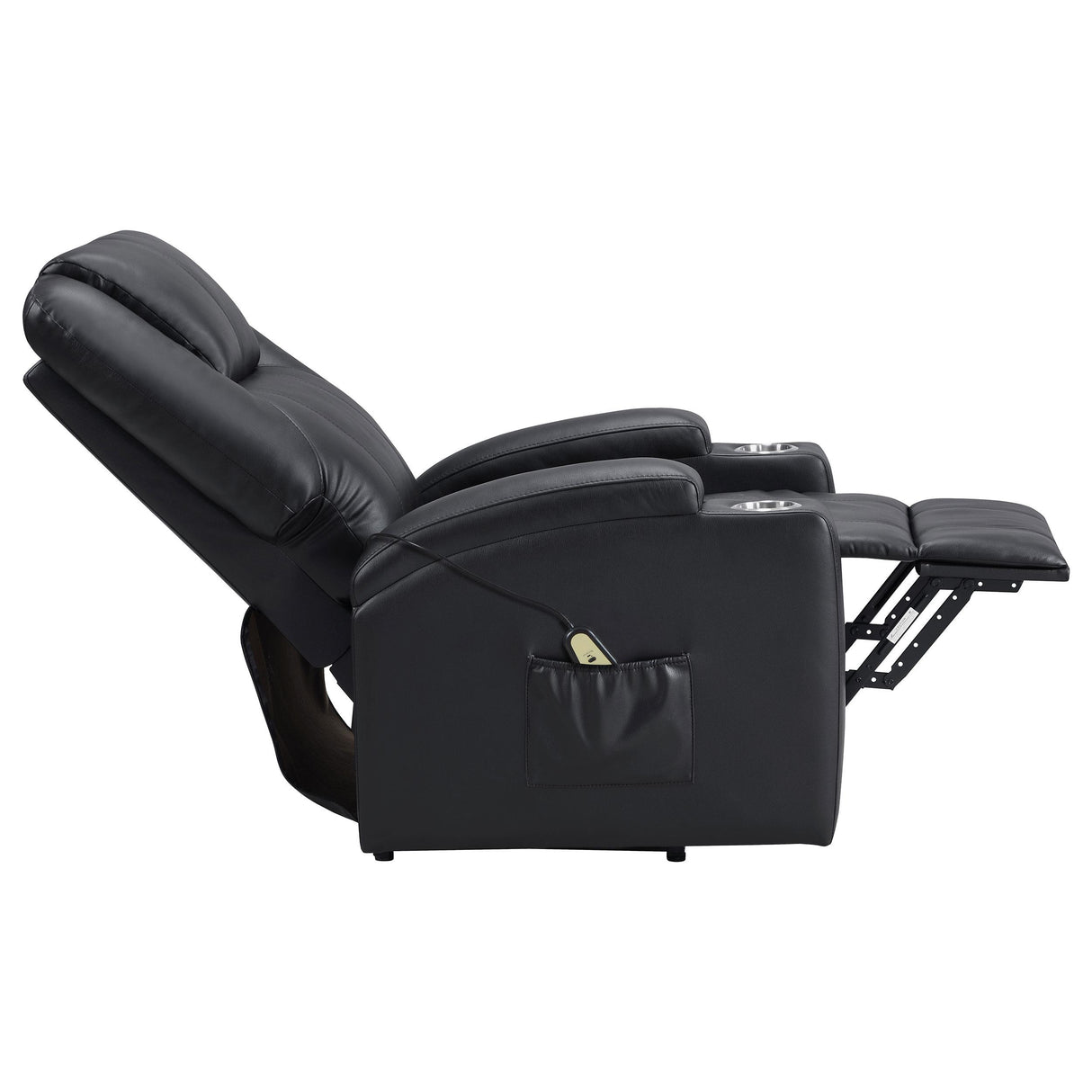 Armstrong Upholstered Power Lift Massage Recliner Black from Coaster - Luna Furniture