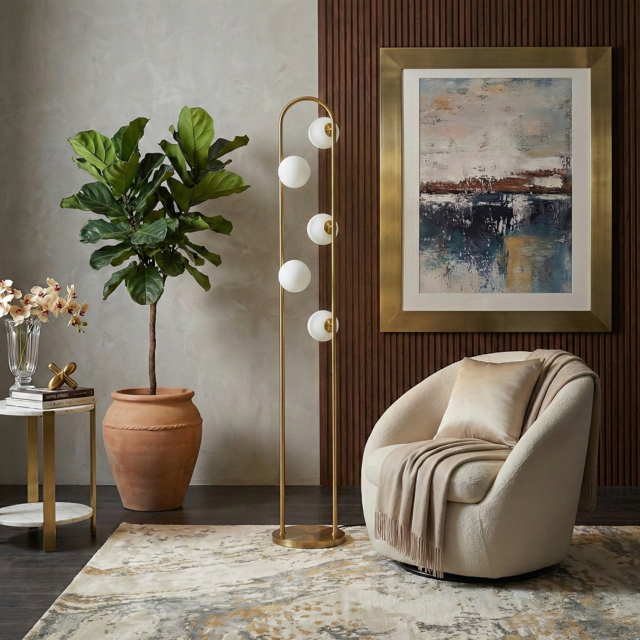 Artema Floor Lamp with WHITE from Ashcroft Furniture - Luna Furniture