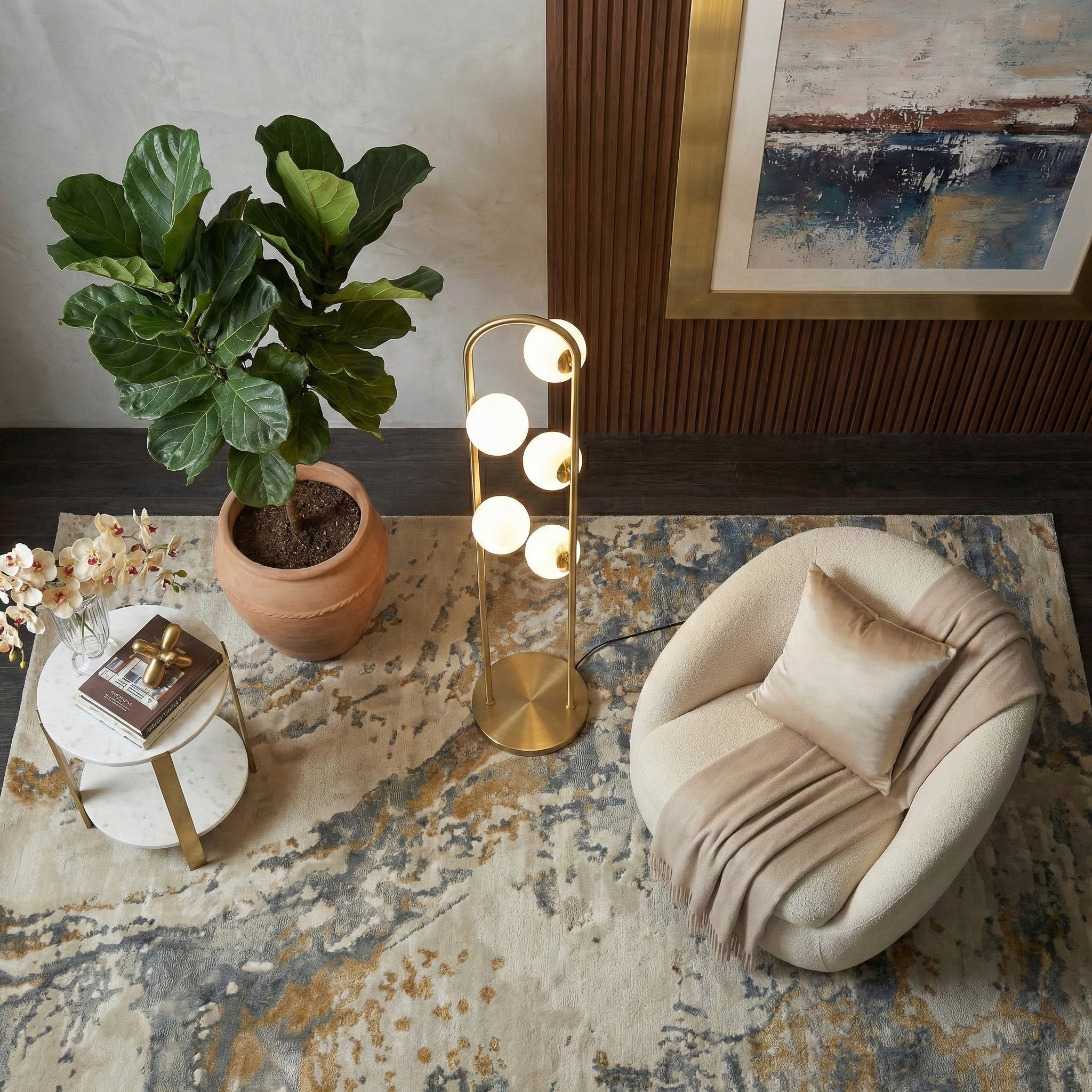 Artema Floor Lamp with WHITE from Ashcroft Furniture - Luna Furniture
