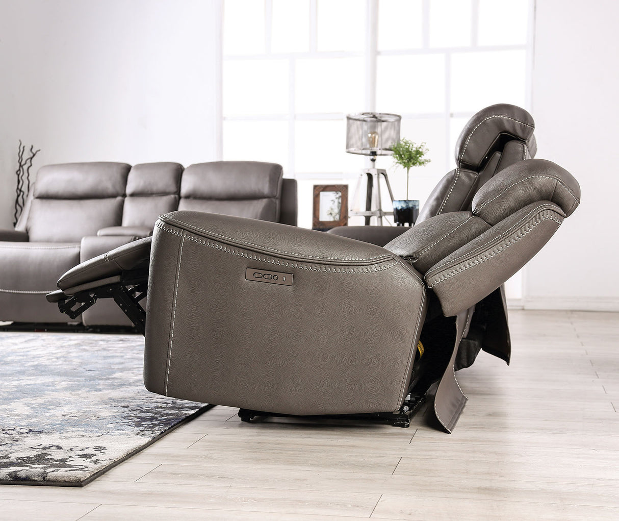 Artemia Gray Power Reclining Loveseat from Furniture of America - Luna Furniture