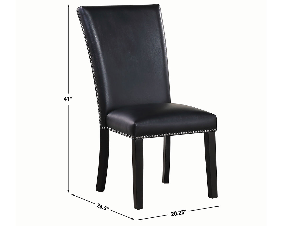 Artemis Black Vegan Leather Cover Side Chair, Set of 2 from Steve Silver - Luna Furniture