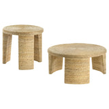 Artina Natural 2-Piece Rattan Coffee and End Table Set from Coaster - Luna Furniture