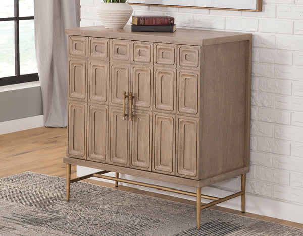 Arun Driftwood Solid Wood 2-Door Accent Cabinet