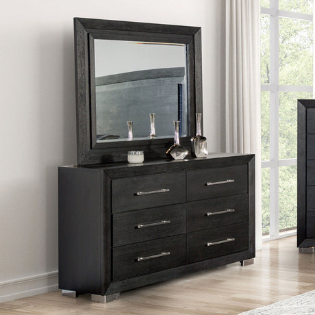Ashbourne Black Mirror (Mirror Only) from Furniture of America - Luna Furniture