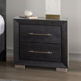 Ashbourne Black Night Stand w/ USB from Furniture of America - Luna Furniture