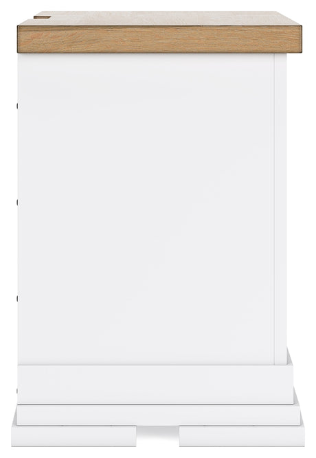 Ashbryn California King Panel Storage Bed with Mirrored Dresser and Nightstand in White/Natural from Ashley - Luna Furniture