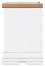 Ashbryn King Panel Storage Bed with Mirrored Dresser, Chest and Nightstand in White/Natural from Ashley - Luna Furniture