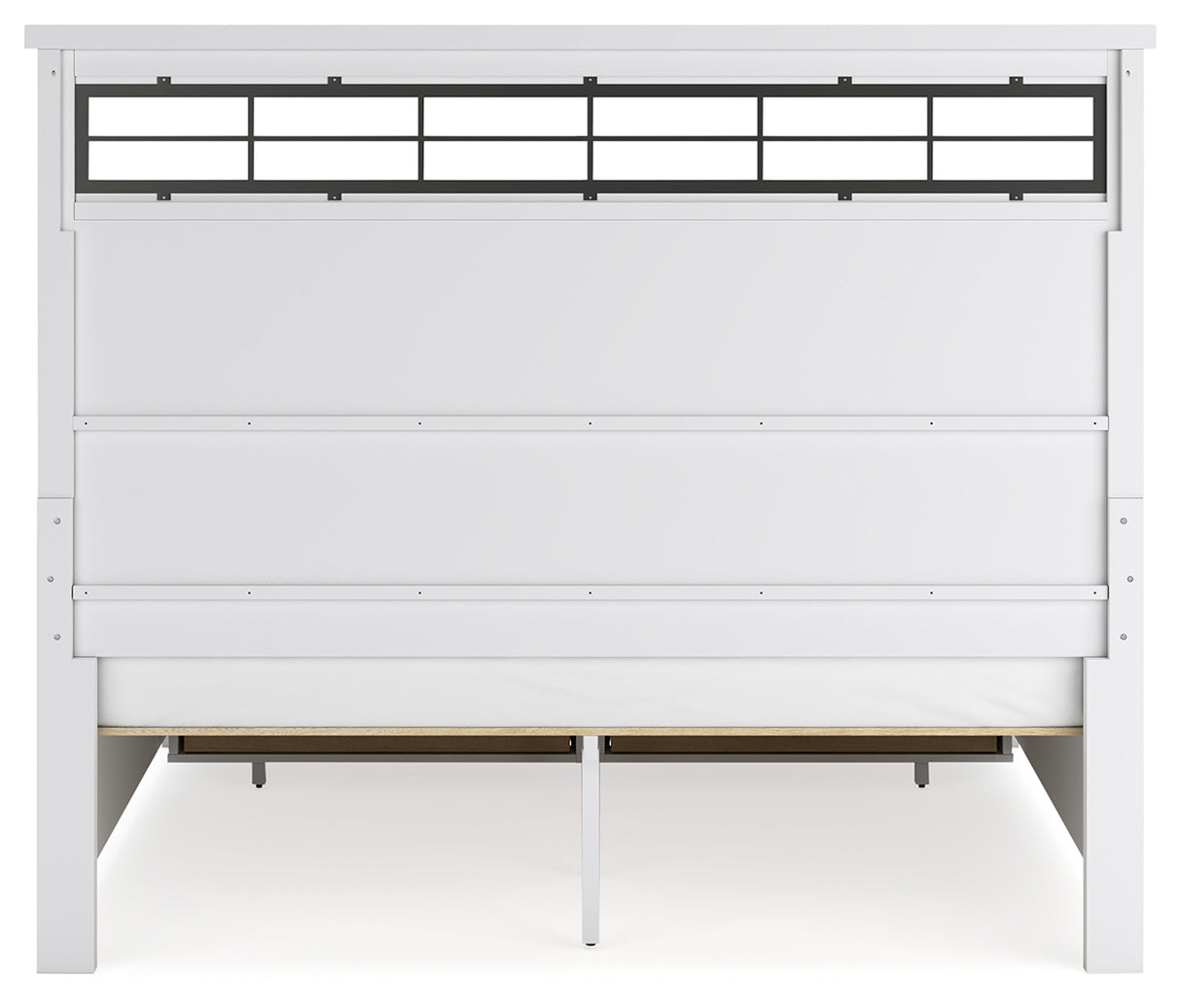 Ashbryn King Panel Storage Bed with Mirrored Dresser and 2 Nightstands in White/Natural from Ashley - Luna Furniture