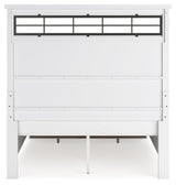 Ashbryn Queen Panel Storage Bed with Mirrored Dresser and 2 Nightstands in White/Natural from Ashley Furniture - Luna Furniture