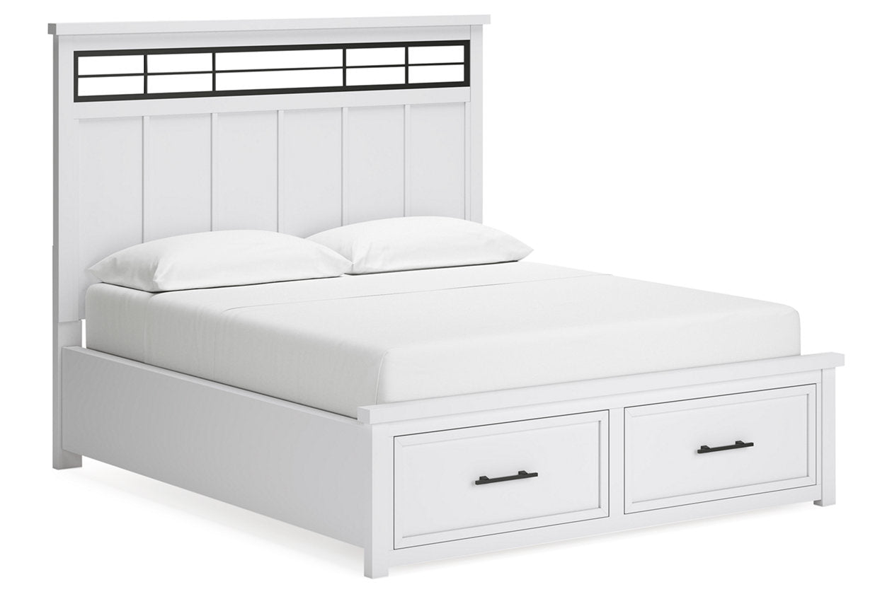 Ashbryn White/Natural California King Storage Platform Bed from Ashley - Luna Furniture