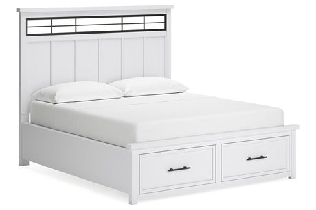 Ashbryn White/Natural California King Storage Platform Bed from Ashley - Luna Furniture