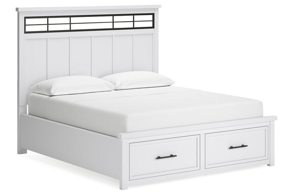 Ashbryn White/Natural California King Storage Platform Bed