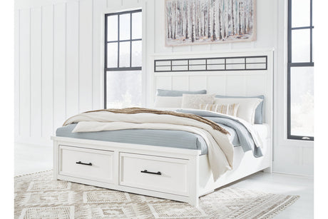 Ashbryn White/Natural California King Storage Platform Bed from Ashley - Luna Furniture