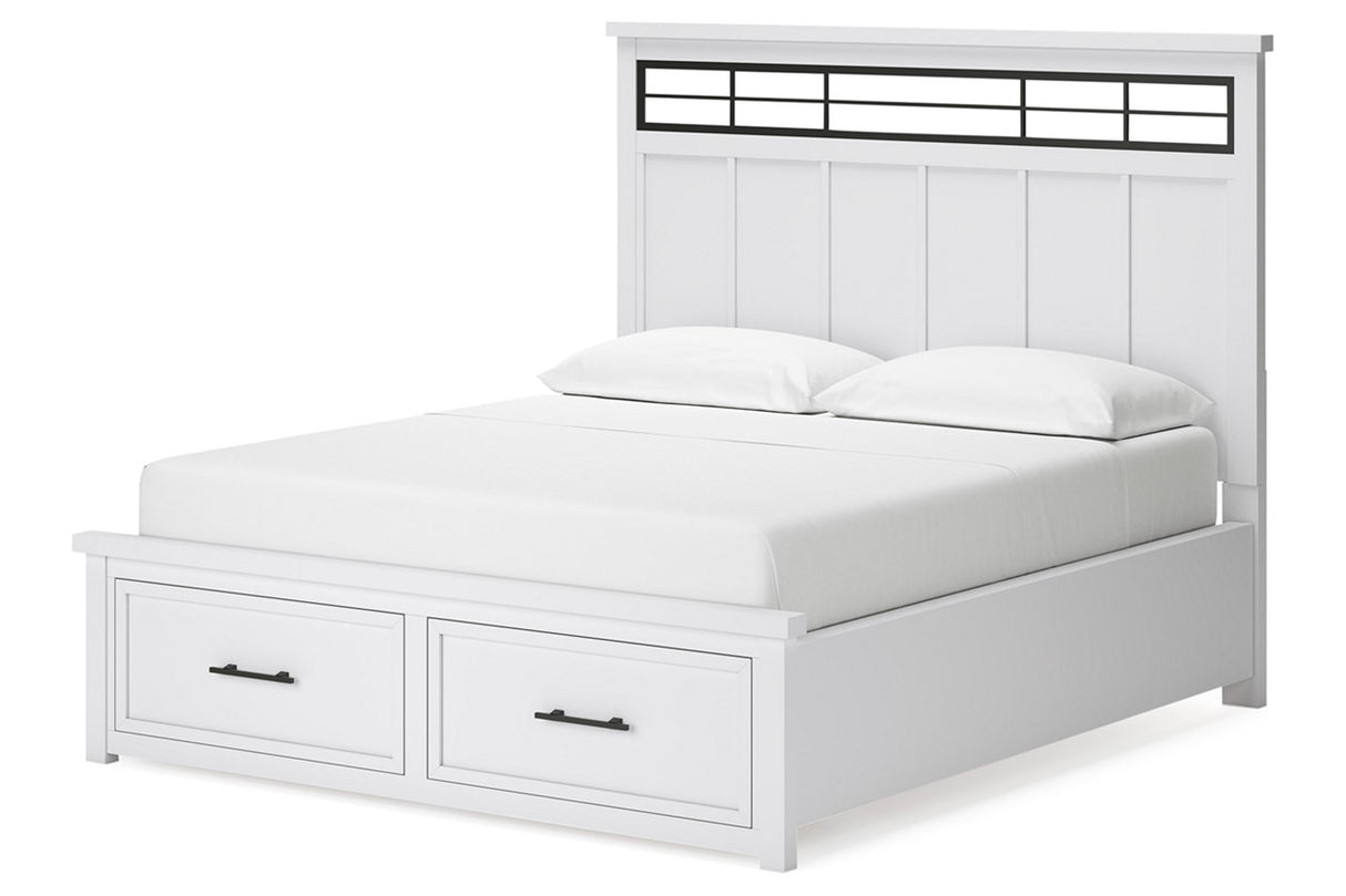 Ashbryn White/Natural California King Storage Platform Bed from Ashley - Luna Furniture